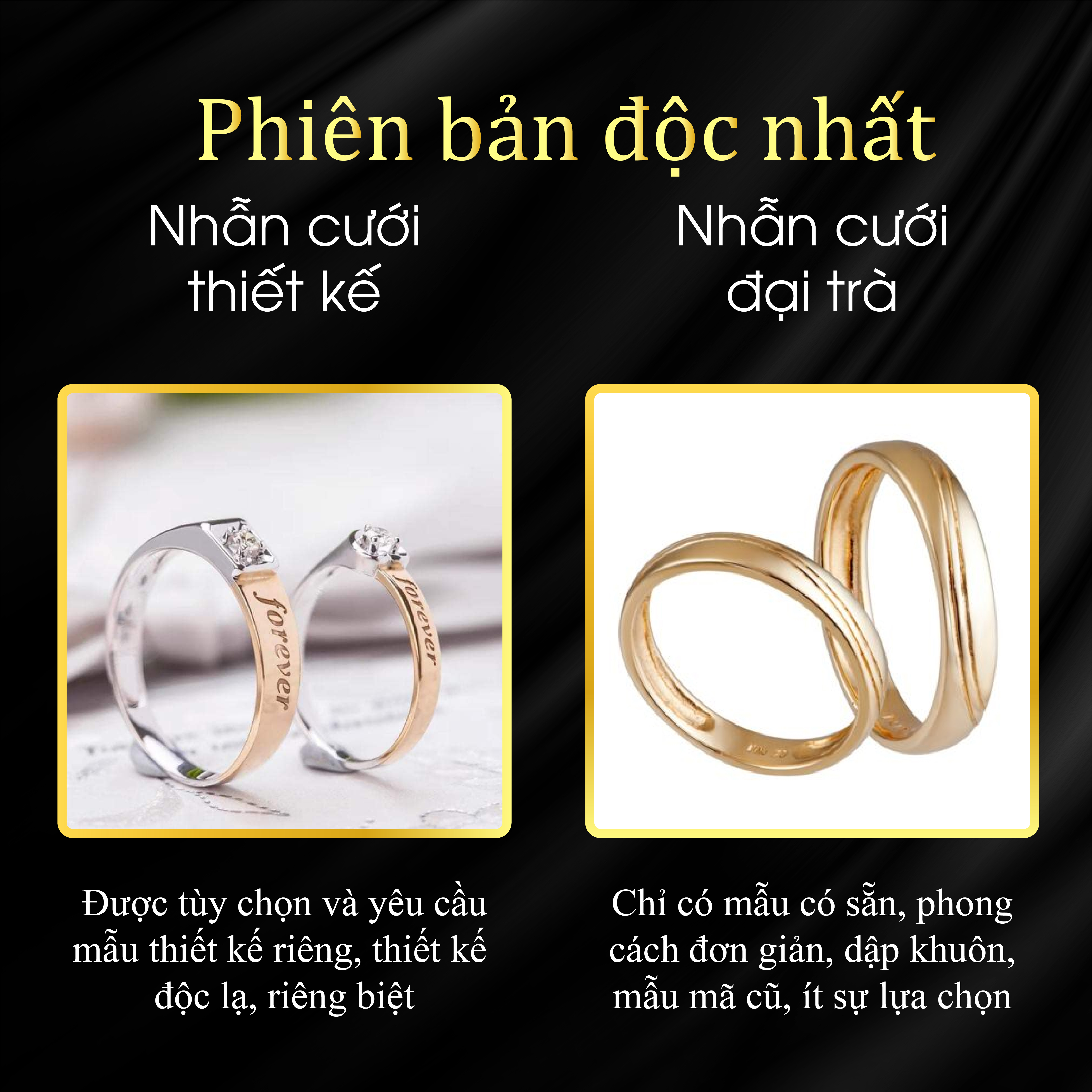 vì sao nên đặt mua nhẫn cưới thiết kế