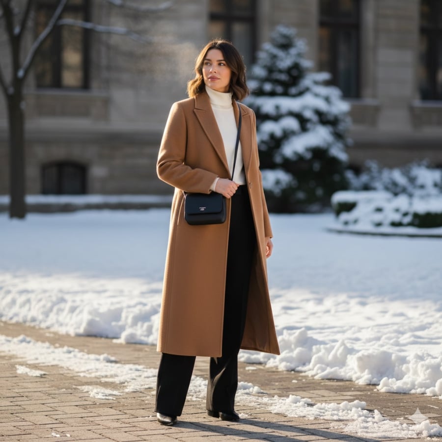 Nhắc đến áo khoác sang trọng, khó có thể bỏ qua áo dạ dáng dài